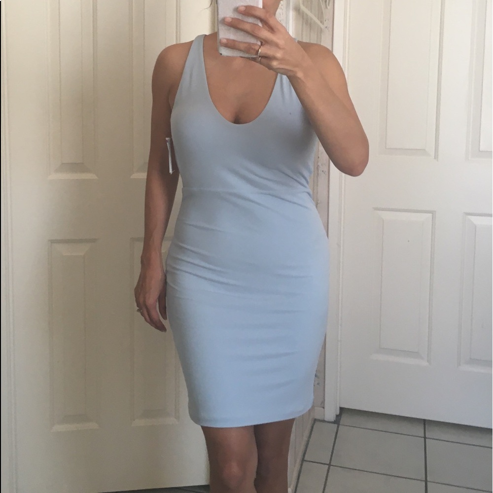 Leith baby blue bodycon dress